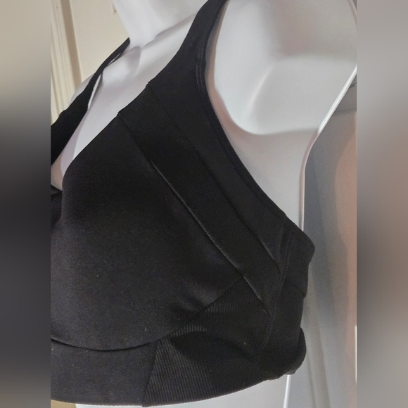 Avia Sports Bra Black Racerback Strappy Molded Cups Adjustable XL Athletic Gym - Picture 3 of 8